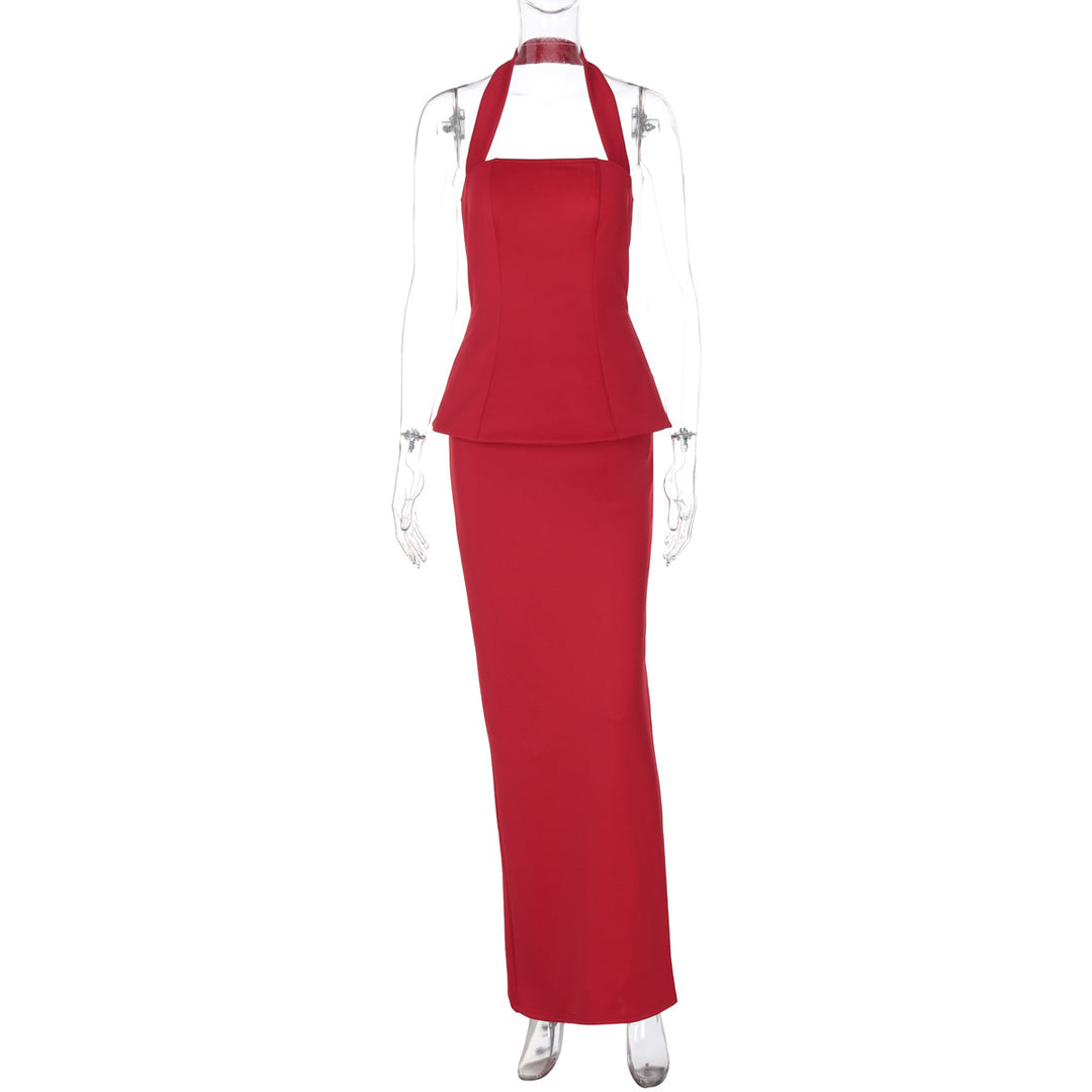 Damen Elegantes Maxikleid mit schmalem Schnitt und quadratischem Ausschnitt Echo Archiv