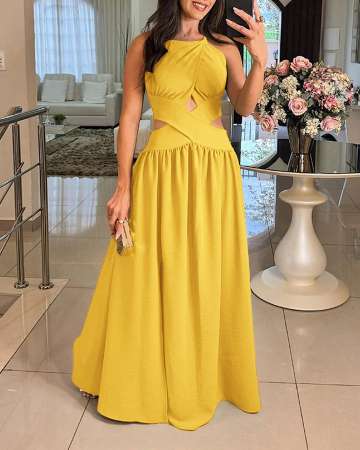 Damen Maxikleid mit eleganter Überkreuzung und modischem Ausschnitt Echo Archiv