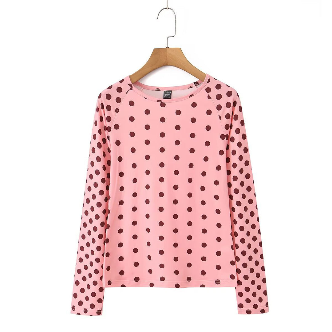 Damen UV‑Schutz‑Langarmshirt mit Rundhalsausschnitt und Tupfenmuster Echo Archiv