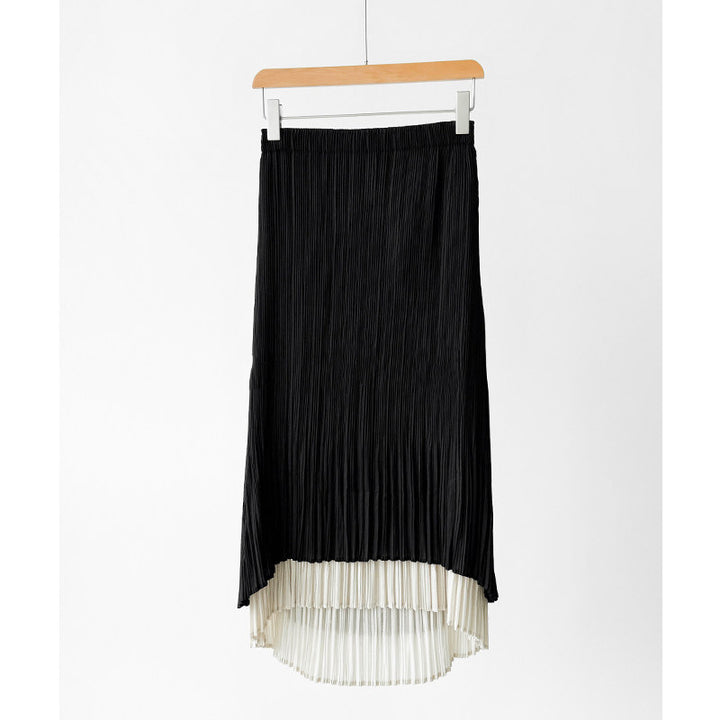 Damen Eleganter Plisseerock mit asymmetrischem Saum Echoarchiv