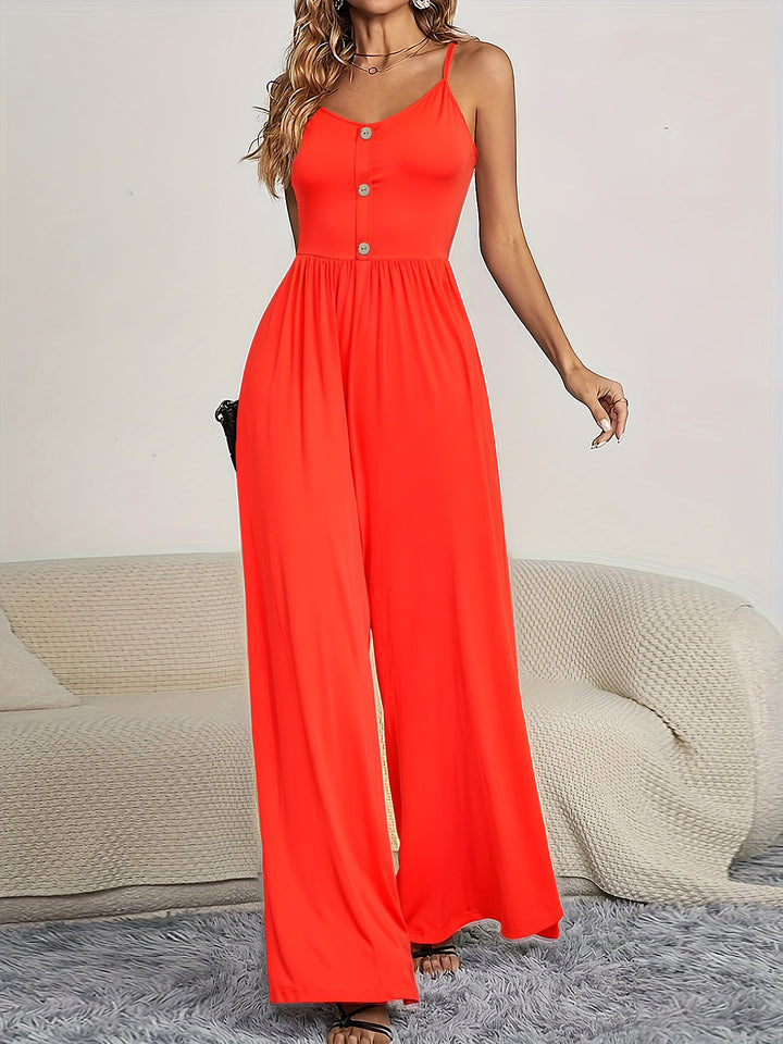 Damen Jumpsuit mit knöpfbarem Oberteil und weitem Bein Echo Archiv