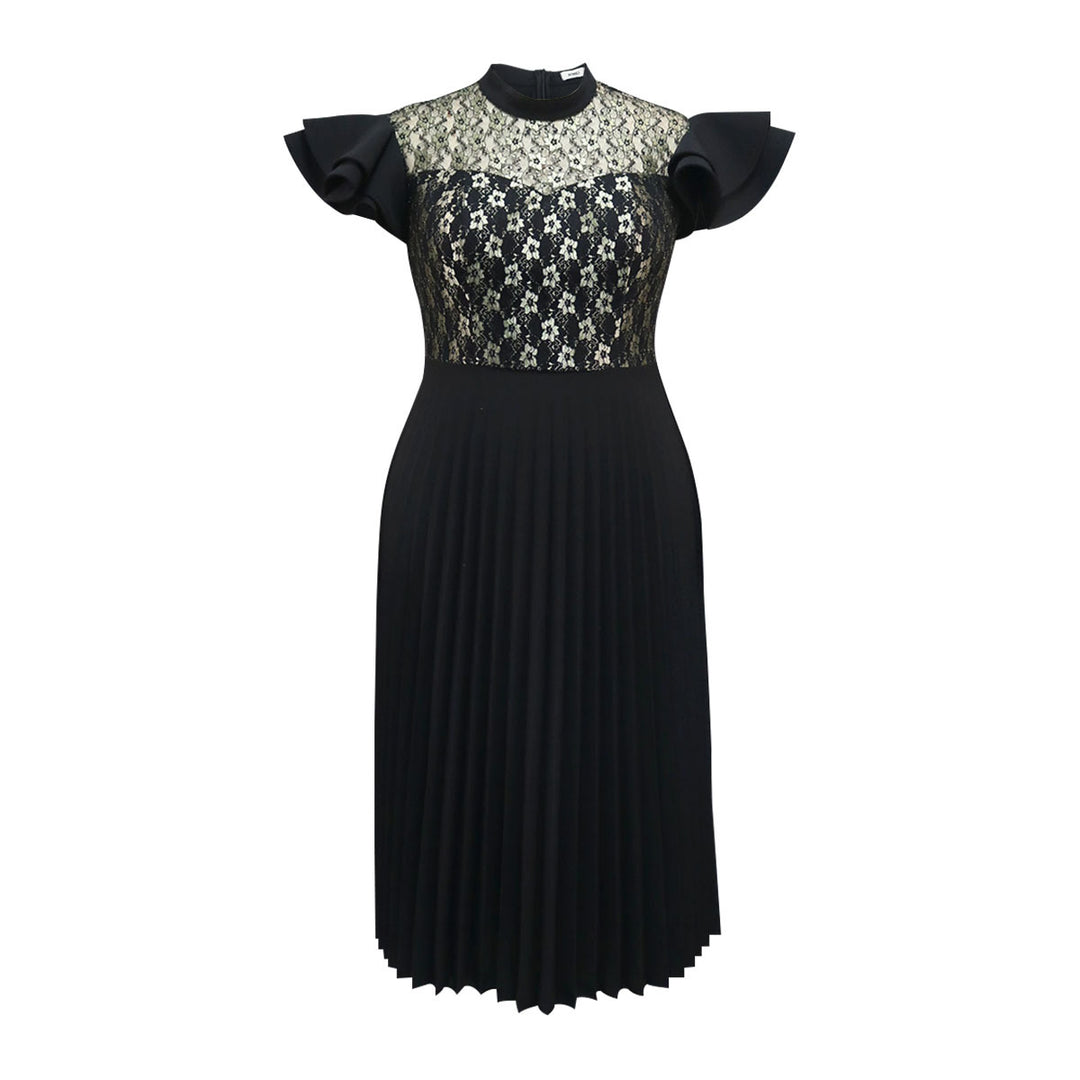 Damen Elegantes Plisseekleid mit floralem Spitzenoberteil Echo Archiv