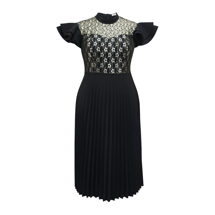Damen Elegantes Plisseekleid mit floralem Spitzenoberteil Echo Archiv