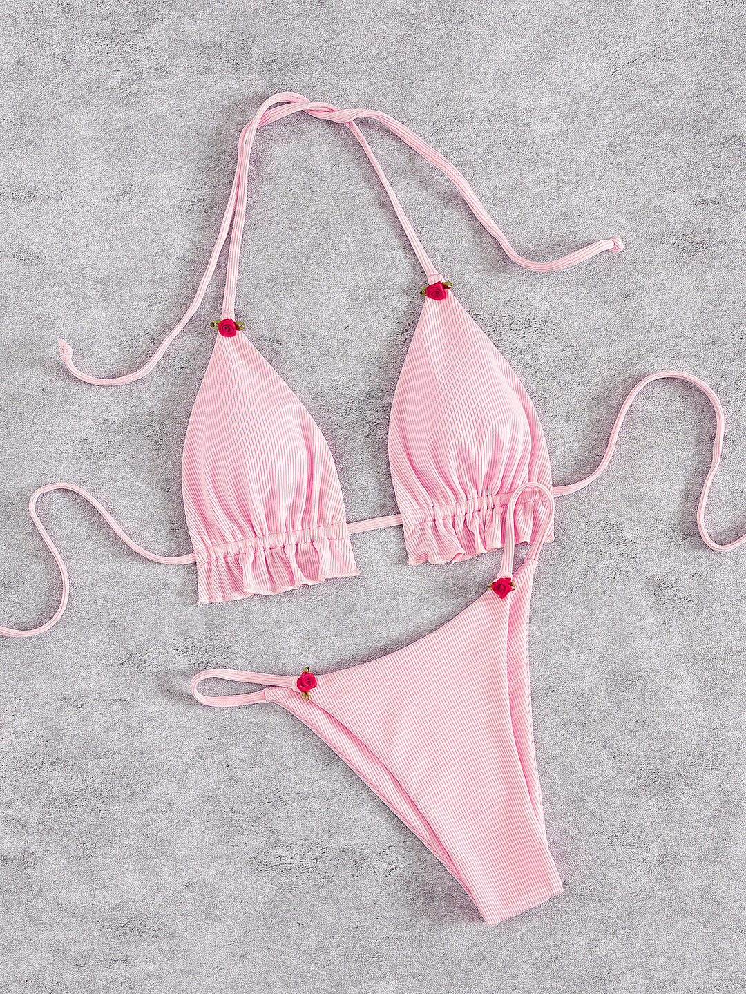 Damen Triangel-Bikini mit verspielt gerafftem Schnitt Echo Archiv