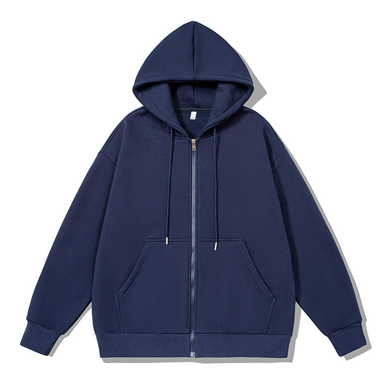 Unisex oversized Kapuzenjacke mit ausladendem Schulterschnitt, durchgehendem Reißverschluss und French-Terry Echo Archiv