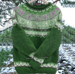 Damen nan Norwegerpullover aus Wollmix mit Rundhalsausschnitt und traditionellem Fair-Isle-Yoke Echo Archiv
