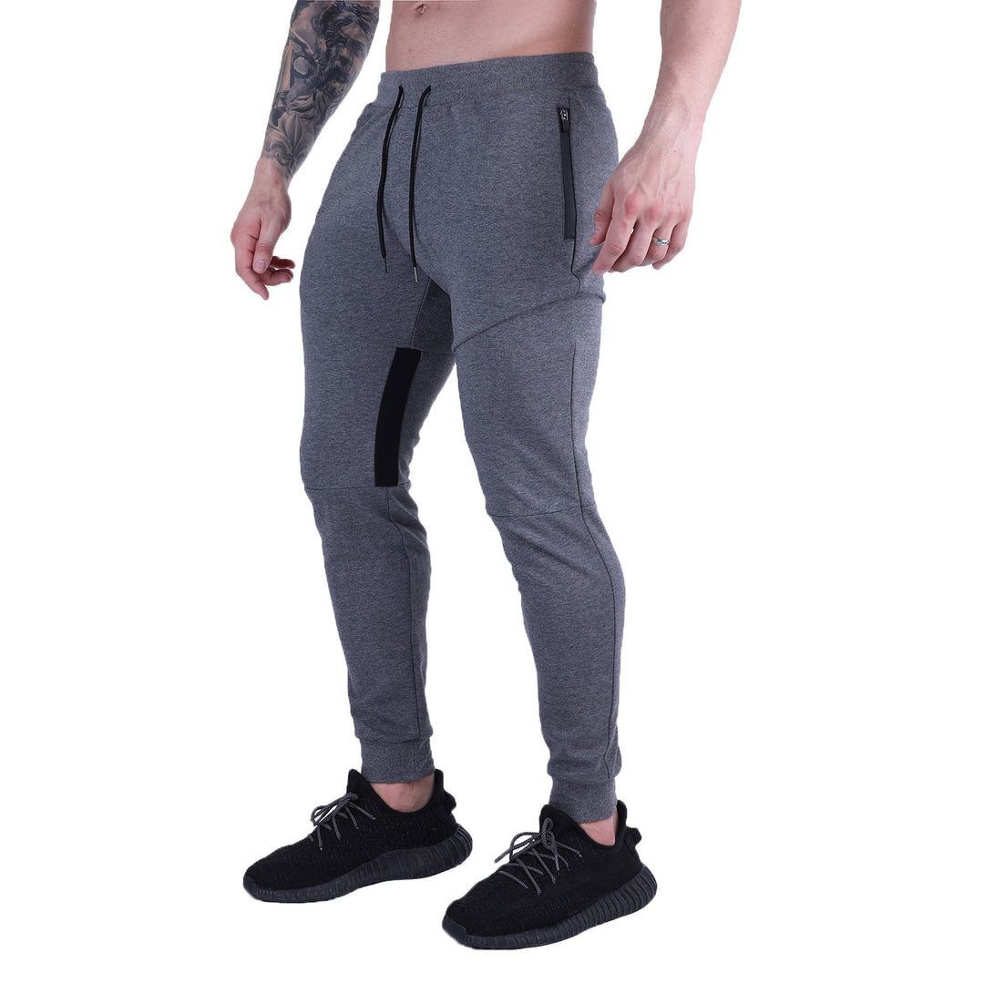 Herren Fitness-Jogginghose mit seitlichen Reißverschlusstaschen und elastischem Bund Echoarchiv