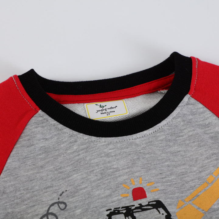 Buben Sweatshirt mit kreativem Bagger-Motiv Echo Archiv