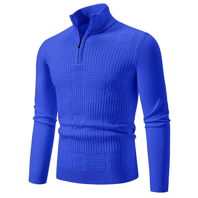 Herren Strukturierter Halbzip-Mockneck-Pullover mit Zopfmuster Echo Archiv