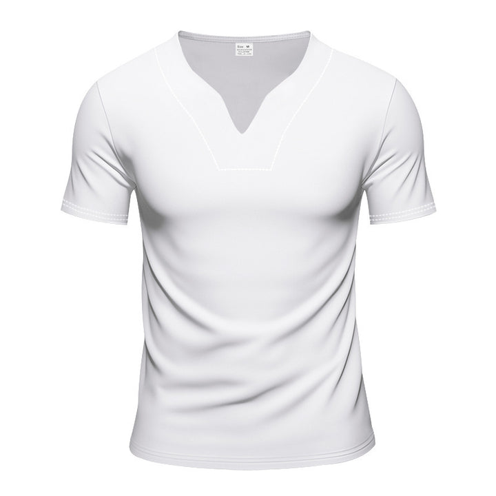 Herren Sportliches V-Ausschnitt T-Shirt aus atmungsaktivem Material Echoarchiv