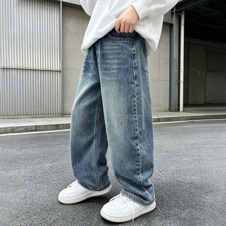 Damen weite Jeanshose mit elastischem Bund und modischem Schnitt Echo Archiv