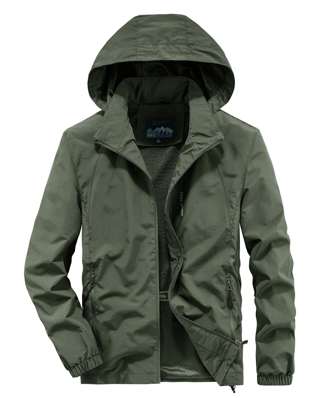 Herren Ultraleichte Atmungsaktive Kapuzenjacke mit perforiertem Mesh‑Futter und Reißverschlusstaschen Echo Archiv
