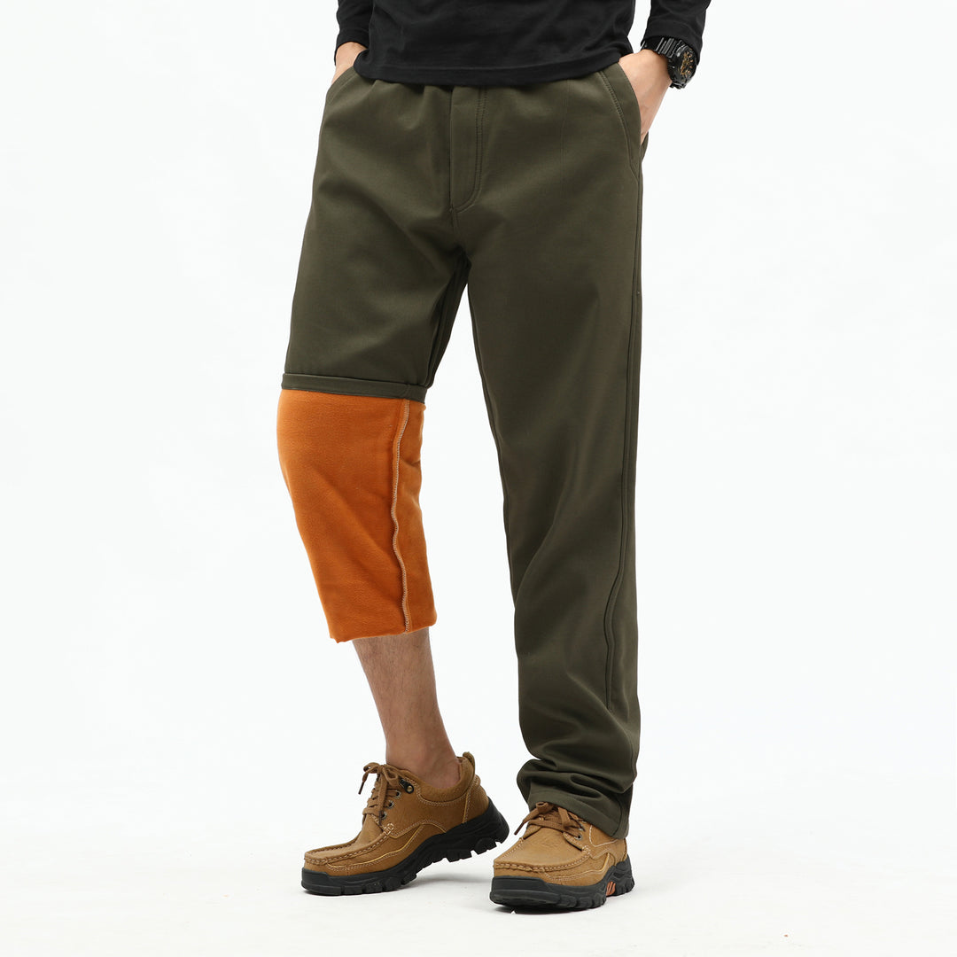 Herren Kontrast‑Futter Chino‑Jogger mit umgeschlagenem Fleecefutter und elastischem Bund Echo Archiv