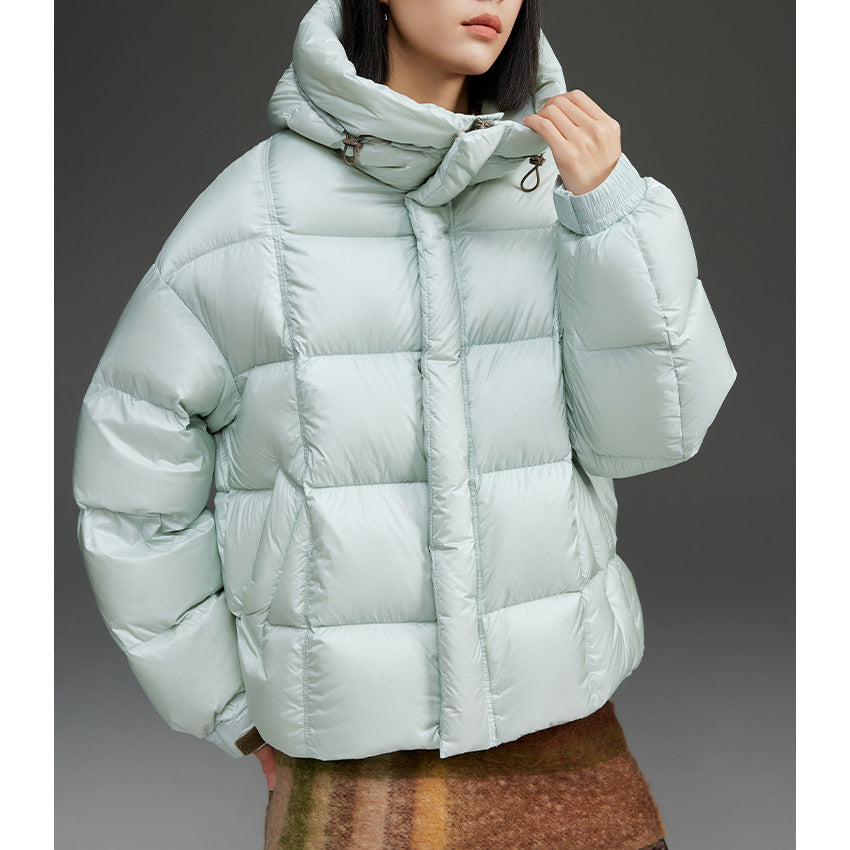 Damen Kurze Stepp-Daunenjacke mit Kapuze Echoarchiv