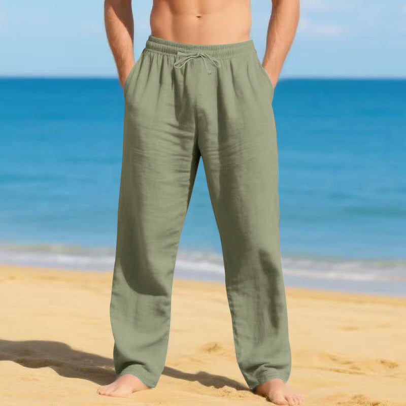 Herren lässige Strandhose aus leichtem, atmungsaktivem Material mit verstellbarem Bund Echoarchiv