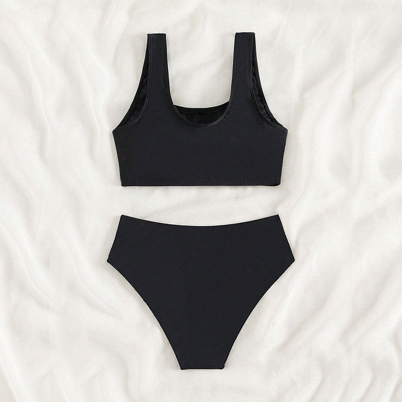 Damen Sport-Bikini mit hohem Bund und breiten Trägern Echo Archiv