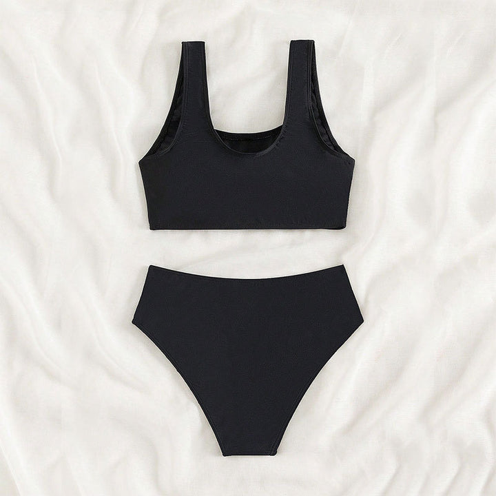 Damen Sport-Bikini mit hohem Bund und breiten Trägern Echo Archiv