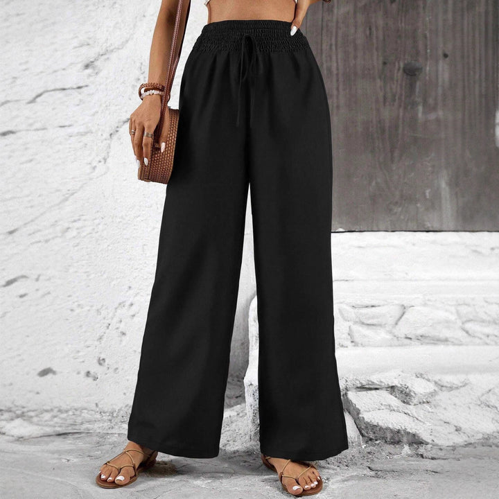 Damen weit geschnittene Sommerhose mit elastischem Bund und Kordelzug Echo Archiv