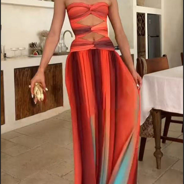 Damen Wickelkleid mit asymmetrischem Saum und verführerischem Schlitz Echo Archiv