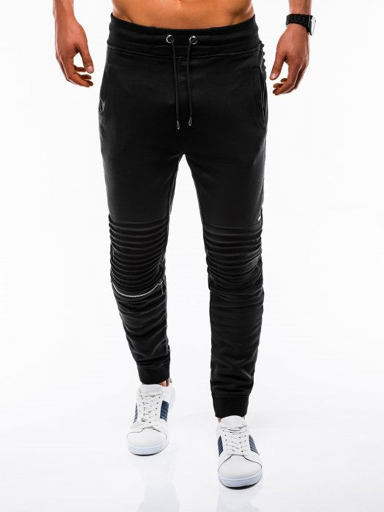 Herren Jogginghose mit modischem Rippdesign und elastischem Bund Echoarchiv