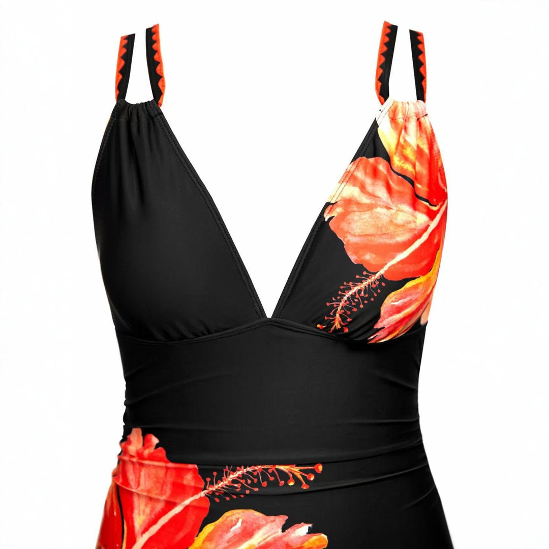 Damen Eleganter Einteiler mit floralen Akzenten Echo Archiv