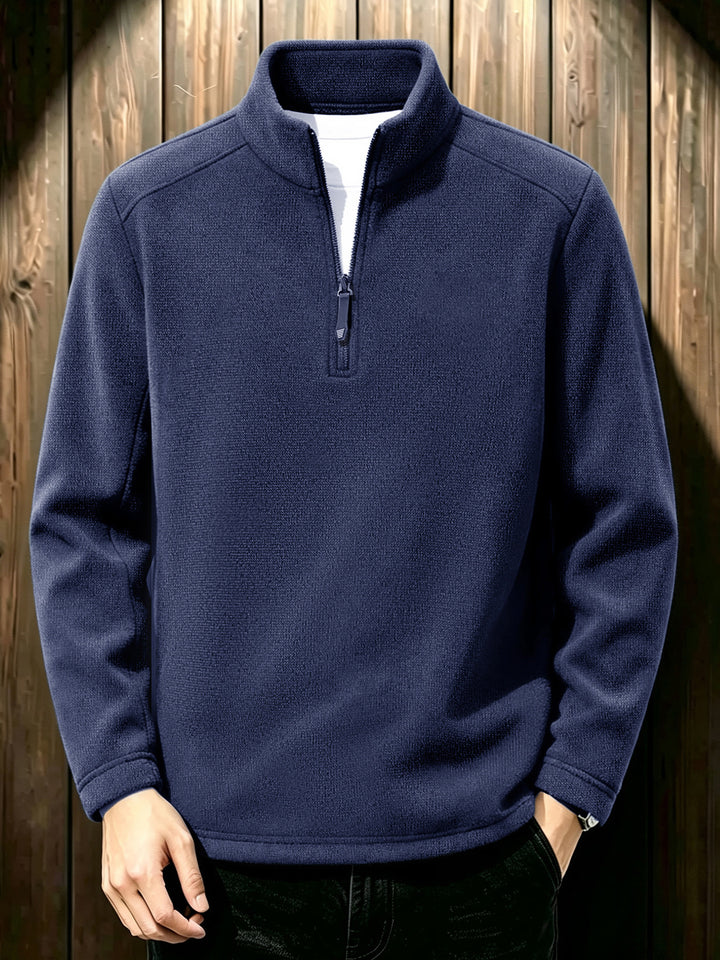 Herren Thermischer Strick-Fleecepullover mit halbem Reißverschluss und Stehkragen Echo Archiv