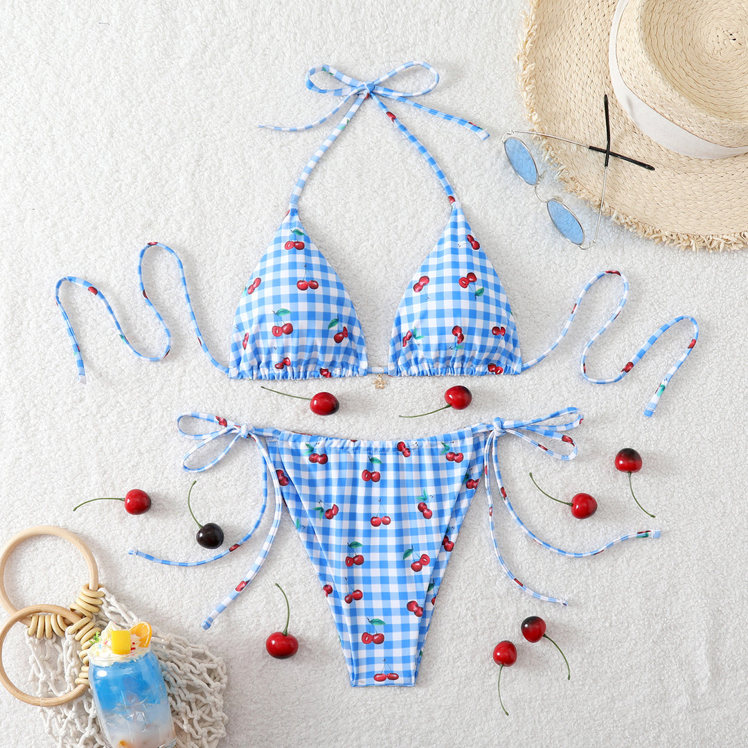 Damen Triangel-Bikini mit verspieltem Kirschmuster Echo Archiv