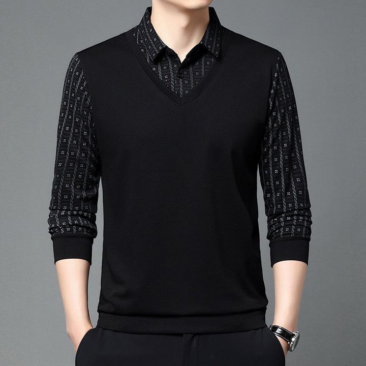 Herren elegantes Poloshirt mit strukturiertem Kragen und innovativer Knopfleiste Echoarchiv