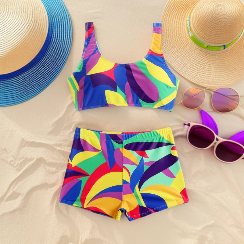Damen Sportliches Bikini-Set mit farbenfrohen Grafiken Echo Archiv
