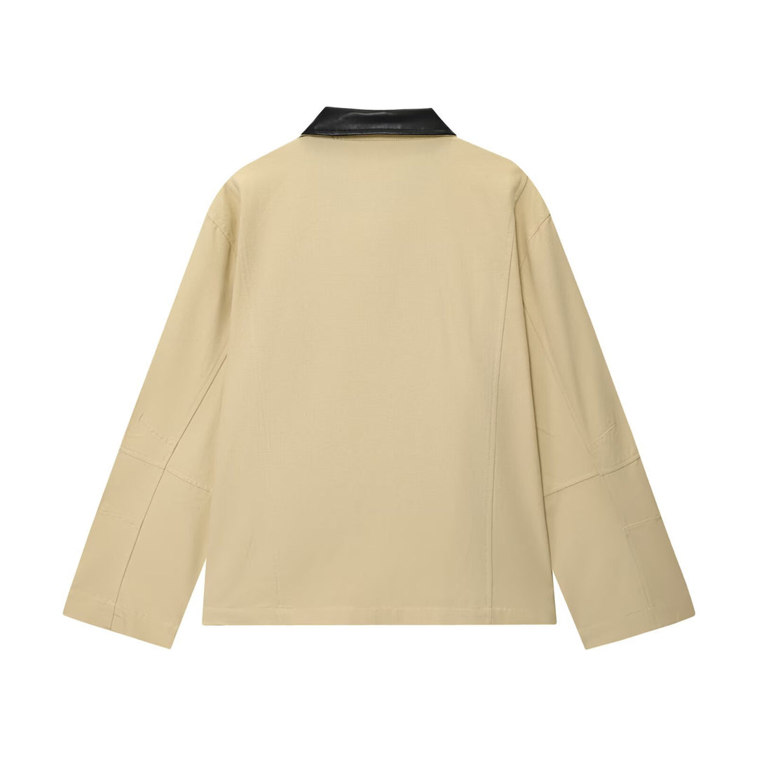 Damen Oversize-Jacke mit Reißverschluss und kontrastierendem Kunstlederkragen Echo Archiv