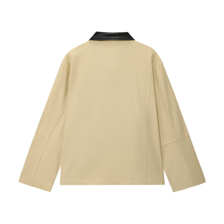 Damen Oversize-Jacke mit Reißverschluss und kontrastierendem Kunstlederkragen Echo Archiv