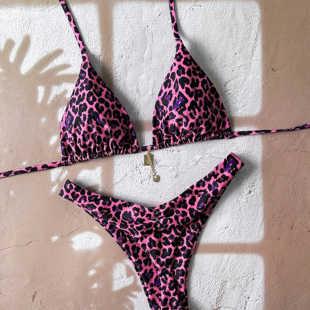 Damen Triangel-Bikini mit edlen Details und Animal-Print Echo Archiv