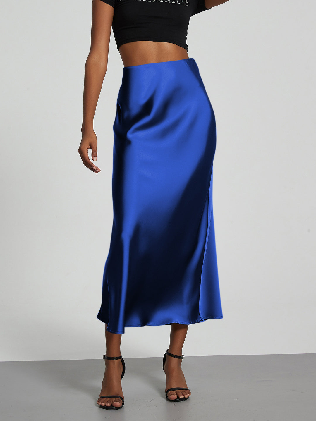 Damen Elegante und fließende Satin Maxiröcke Echo Archiv