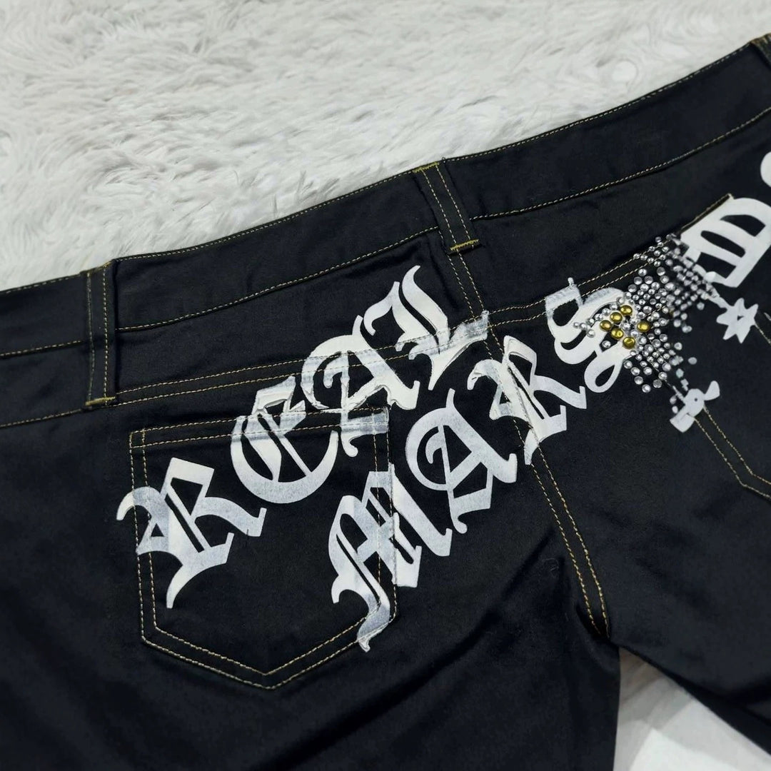 Damen Trendige Jeans-Shorts mit glitzernden Applikationen Echo Archiv