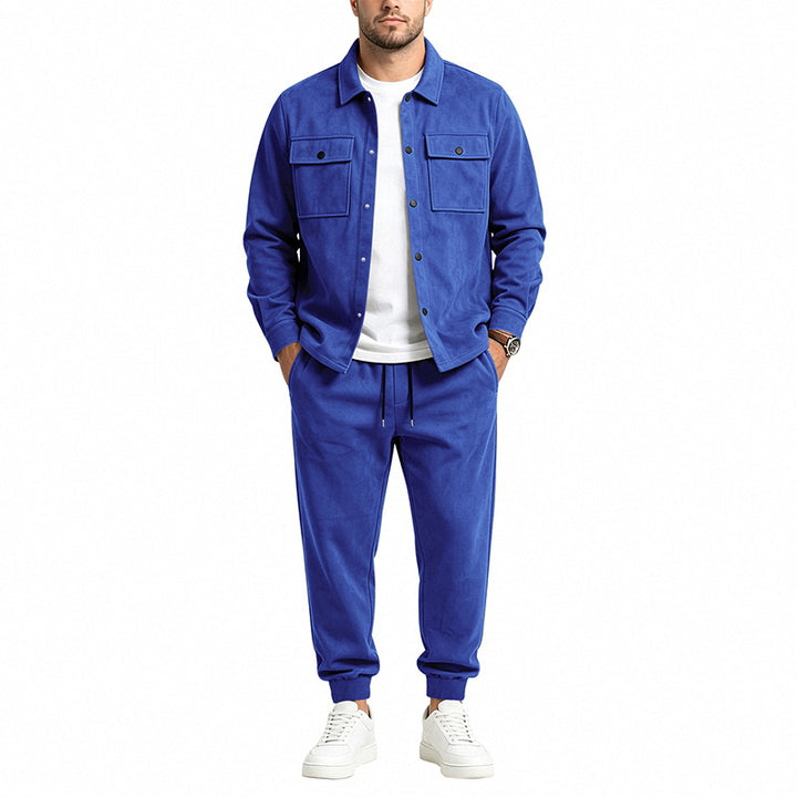 Herren Overshirt- und Jogginghose-Set aus weichem Baumwollmix Echoarchiv