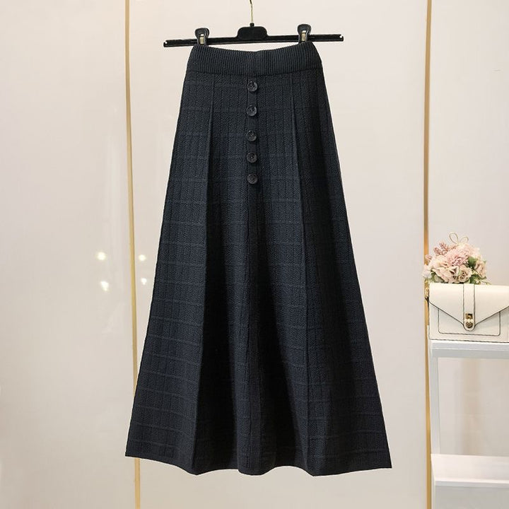 Damen Eleganter Maxirock mit Knopfdetails und strukturiertem Design Echo Archiv