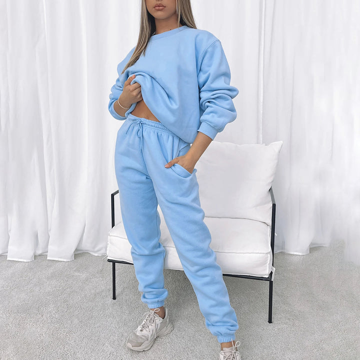 Damen nan weit geschnittenes Fleece-Freizeitset mit Sweatshirt und Jogginghose Echo Archiv