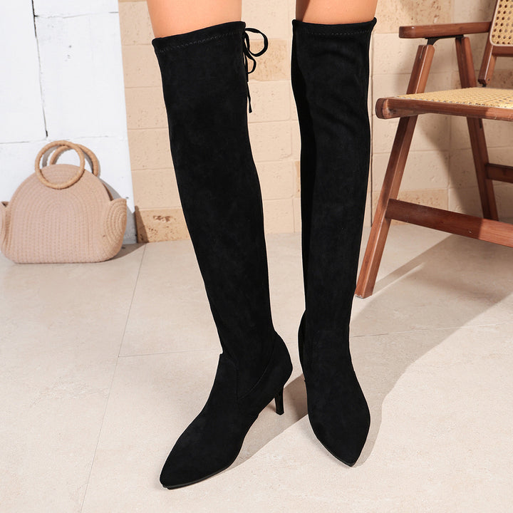 Damen Überkneestiefel aus Wildleder Echo Archiv