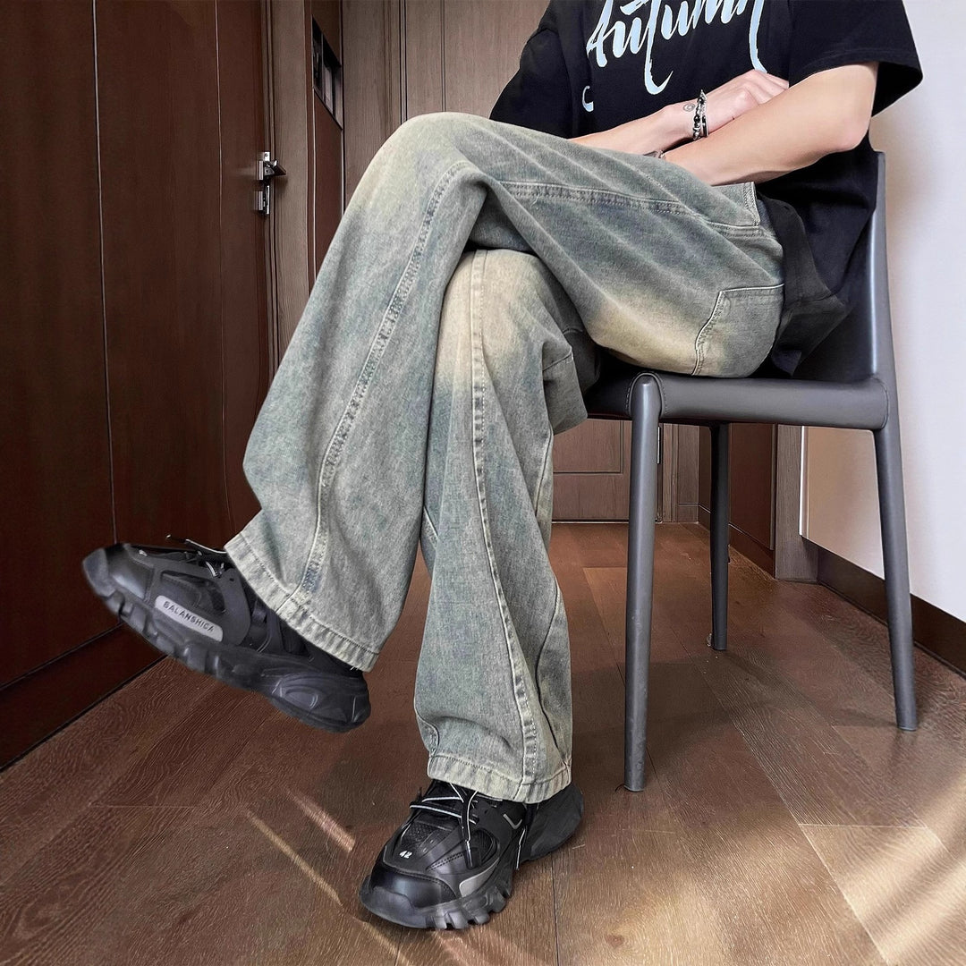 Unisex Weit geschnittene Denimhose mit elastischem Bund Echo Archiv