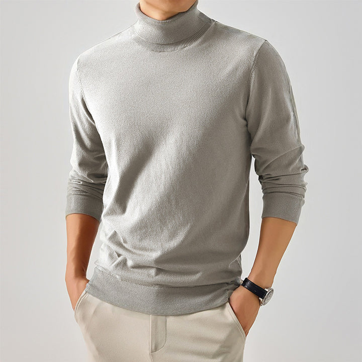 Herren Eleganter Rollkragenpullover aus feiner Wolle Echoarchiv