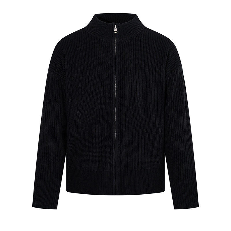 Damen Grobstrick-Zipjacke mit Stehkragen und oversized Passform Echoarchiv