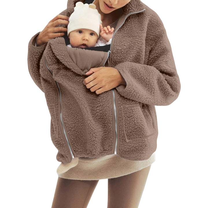 Damen nan oversized Teddyfleece Jacke mit Stehkragen und durchgehendem Reißverschluss Echo Archiv