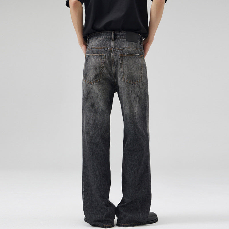 Herren Relaxed‑Straight Denim-Jeans mit Vintage-Waschung und verlängertem Saum Echo Archiv