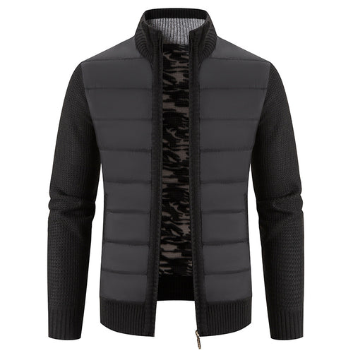 Herren Steppjacke mit hybridem Strickdesign und hohem Kragen Echoarchiv