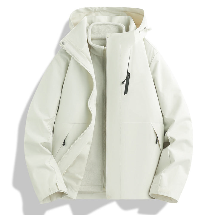 Herren Wetterfeste Outdoorjacke mit isolierendem Innenfutter und verstellbarem Kapuzenzug Echoarchiv