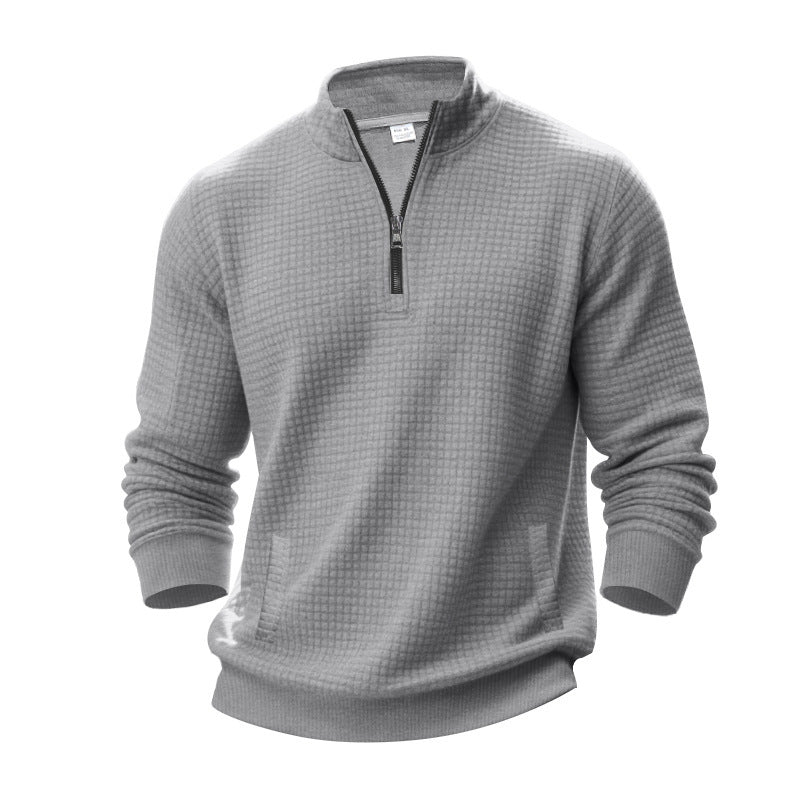 Herren Stepppullover mit kurzem Reißverschluss und strukturiertem Design Echoarchiv