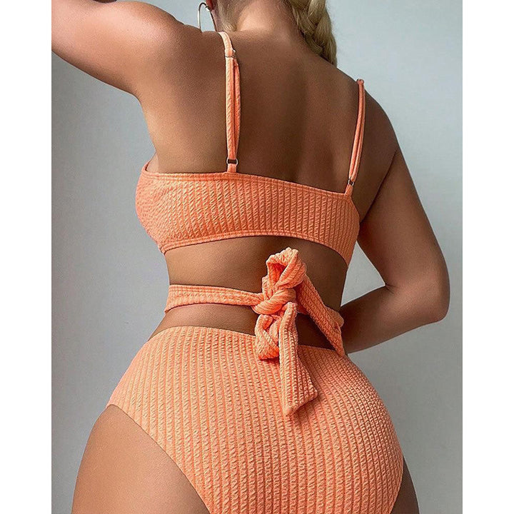 Damen High-Waist Bikini-Set mit gekreuztem Oberteil Echo Archiv