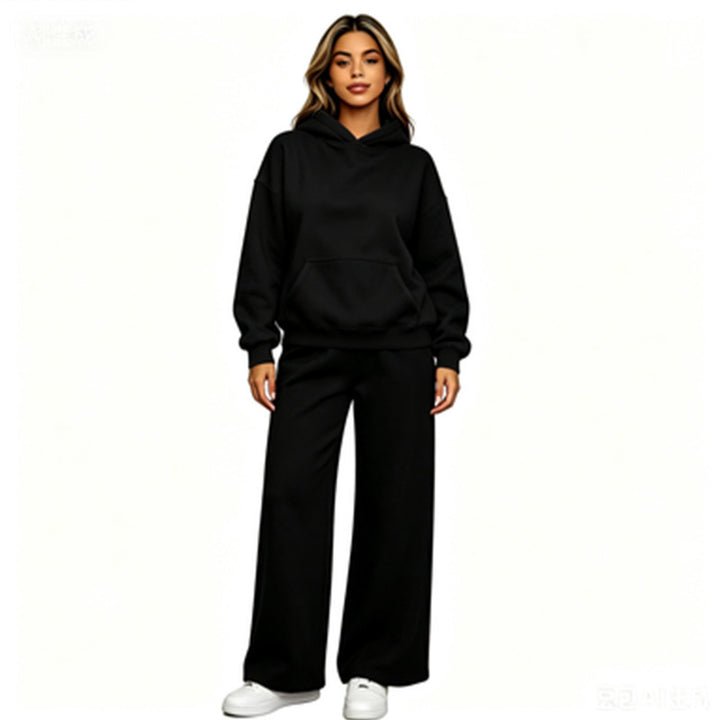Damen Lässiger Kapuzenpullover mit weiten Hosen Echoarchiv