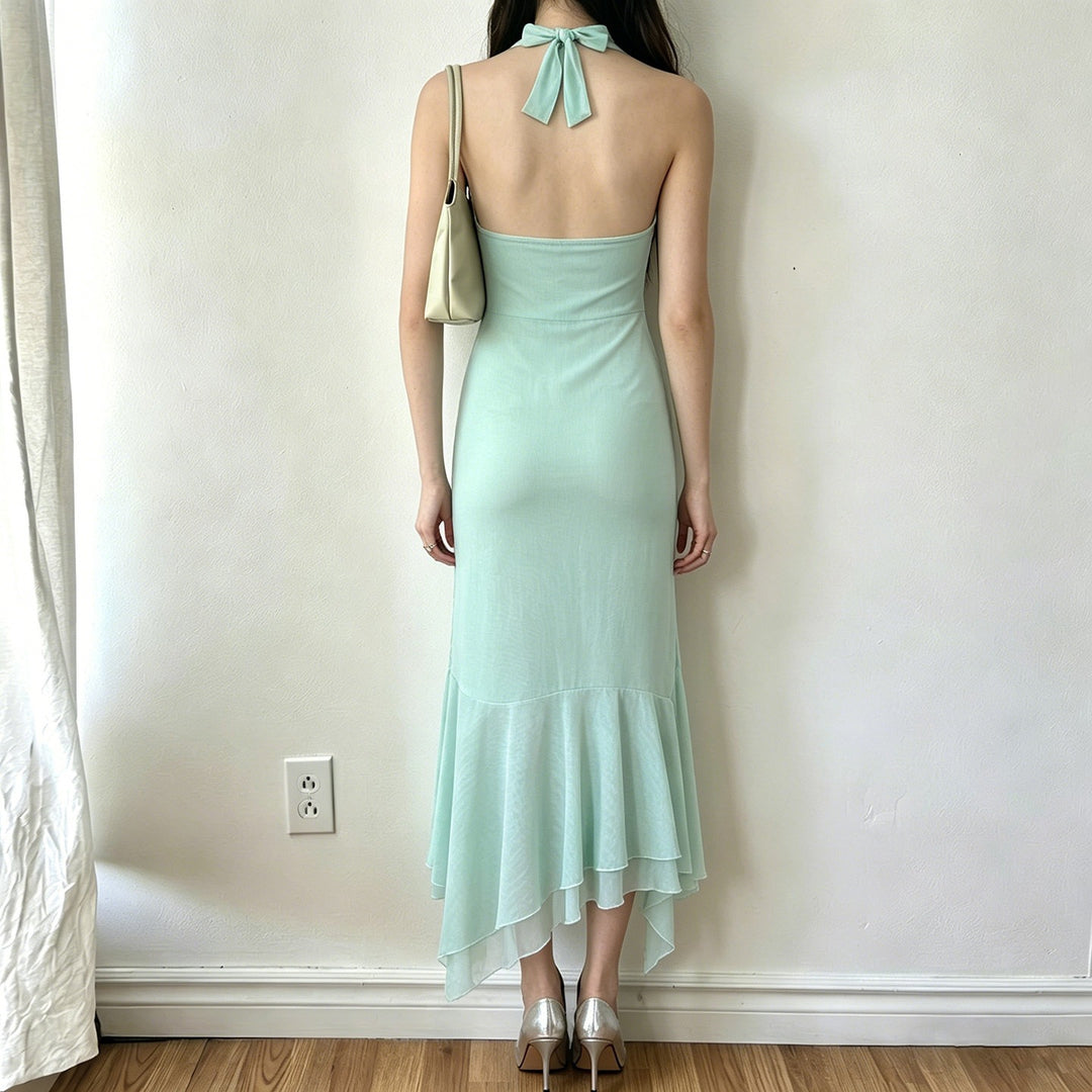 Damen Elegantes Maxikleid mit floralem Design und asymmetrischem Saum Echo Archiv