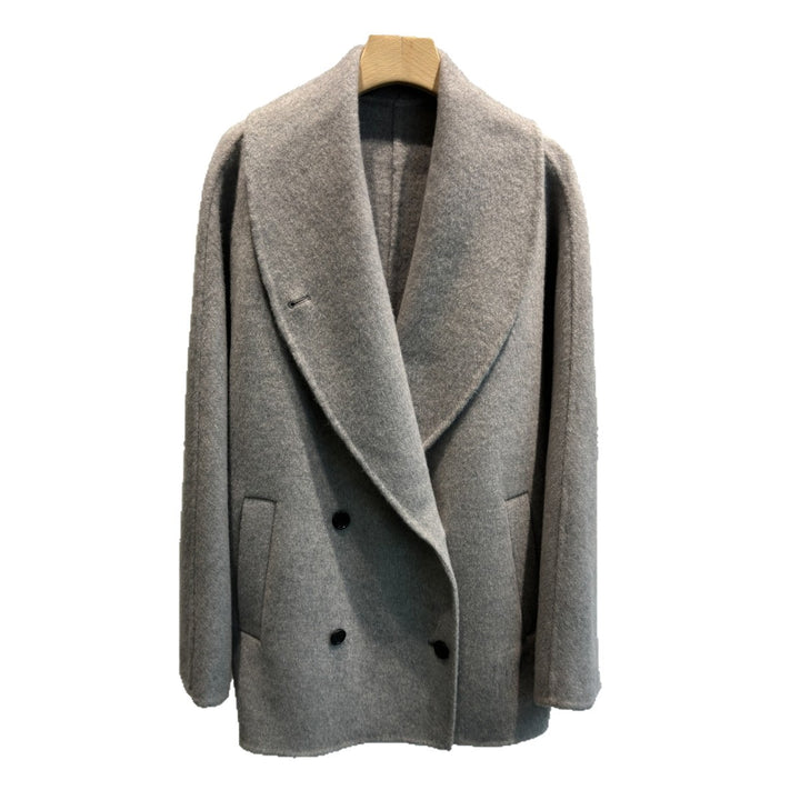 Damen Doppelreiher Strukturierter Wollmischung Jacke Echoarchiv